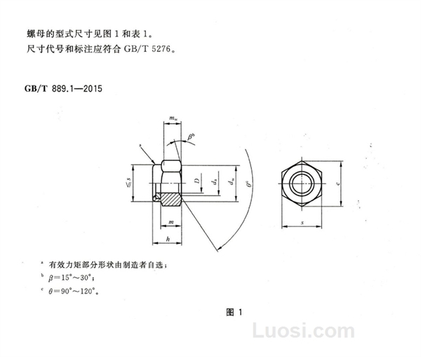 GB/T 889.1-2015 1型非金属嵌件六角锁紧螺母